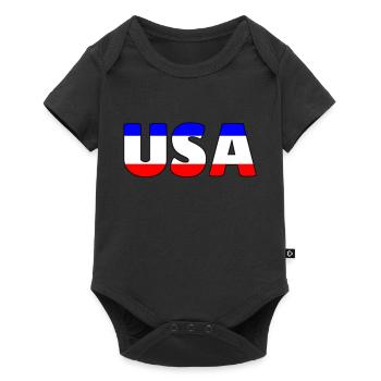 USA flag letters color - Baby Premium short-sleeve bodysuit - black - Front