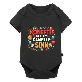Konfetti im Blut Kamelle im Sinn Kostüm Fasching - Baby Premium Kurzarmbody - Schwarz - Vorne