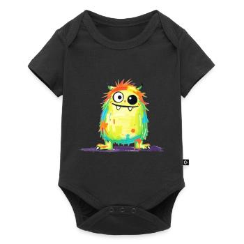 Colorful Monster Art - Cute & Playful Character - Baby Premium short-sleeve bodysuit - black - Front