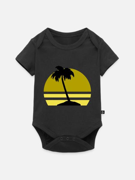 palmen insel - Baby Premium Kurzarmbody - Schwarz