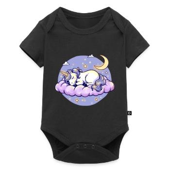 einhorn - Baby Premium Kurzarmbody - Schwarz - Vorne