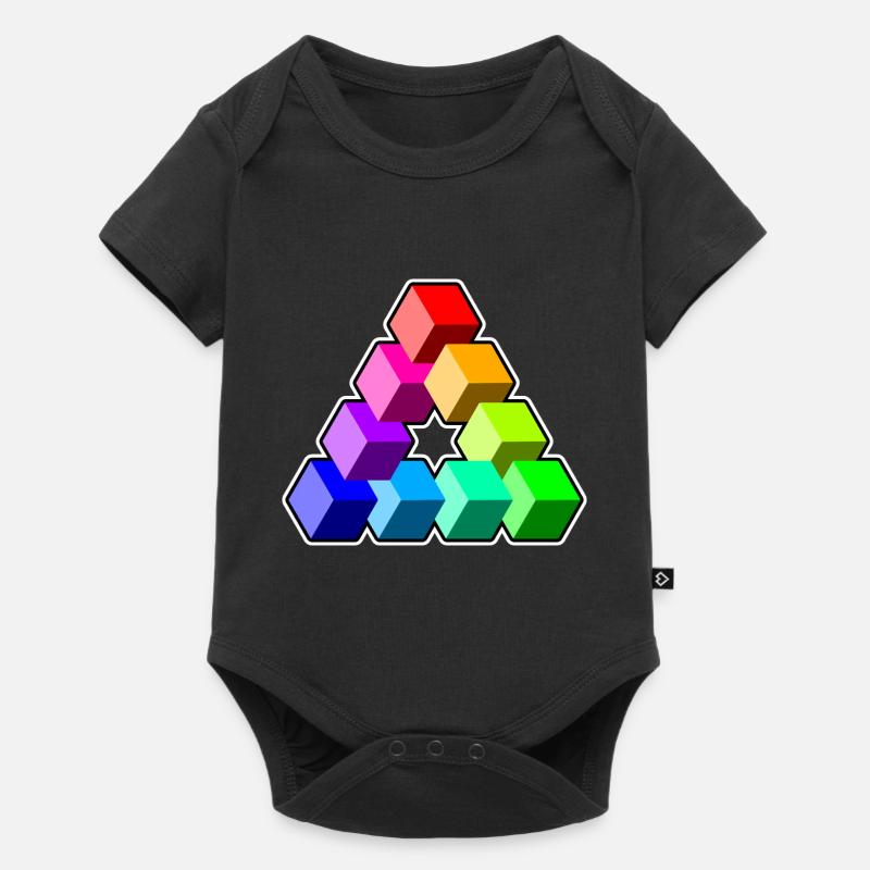 Triangle Colored Cubes - Baby Premium short-sleeve bodysuit - black