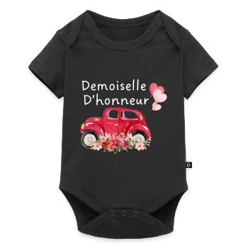 Bridesmaid Car Bride Floral - Baby Premium short-sleeve bodysuit - black - Front