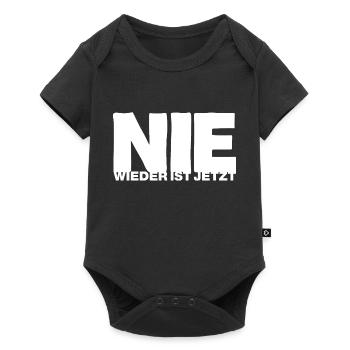 Nie wieder ist jetzt - Gegen Rechts, gegen Hetze - Baby Premium Kurzarmbody - Schwarz - Vorne