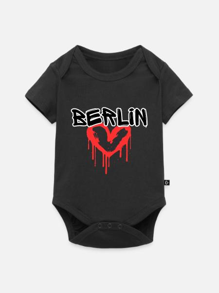 Berlin Graffiti Herz - Baby Premium Kurzarmbody - Schwarz