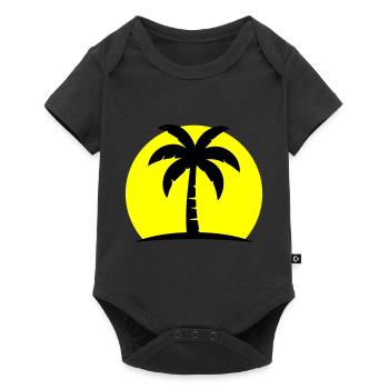 Palm Tree Beach Soleil - Body à manches courtes Premium Bébé - noir - Devant