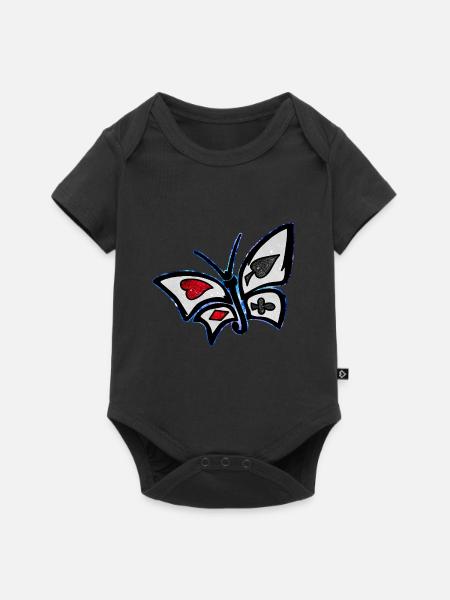 Kosmischer Wunderland-Schmetterling - Baby Premium Kurzarmbody - Schwarz
