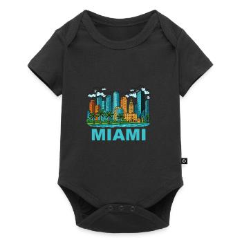 miami stadt - Baby Premium Kurzarmbody - Schwarz - Vorne