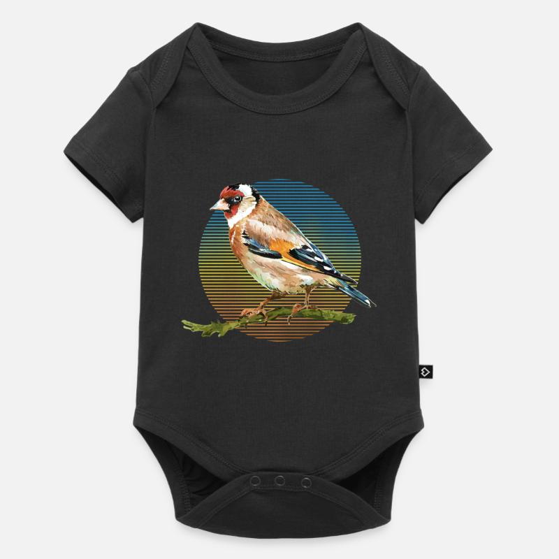 Bunter Vogel - Baby Premium Kurzarmbody - Schwarz