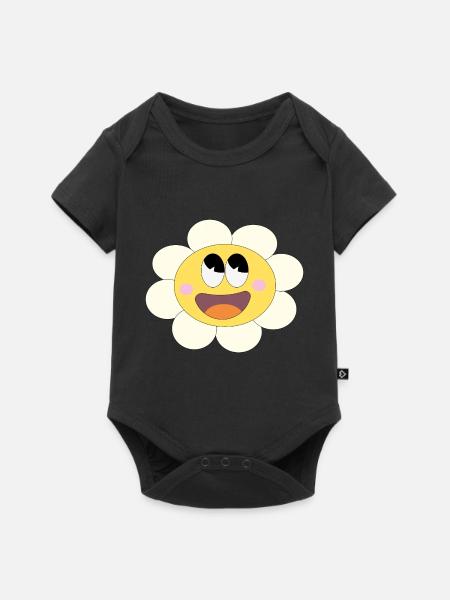 Hübsches Blümchen! - Baby Premium Kurzarmbody - Schwarz