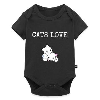 Idée cadeau pour les amoureux des chats - Body à manches courtes Premium Bébé - noir - Devant