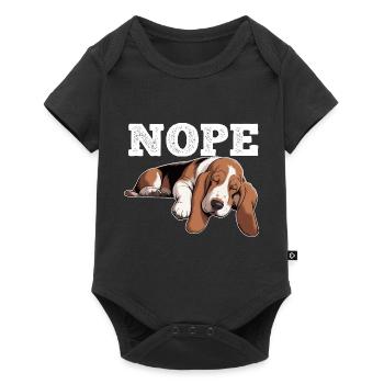 Basset Hound Nope - Baby Premium short-sleeve bodysuit - black - Front