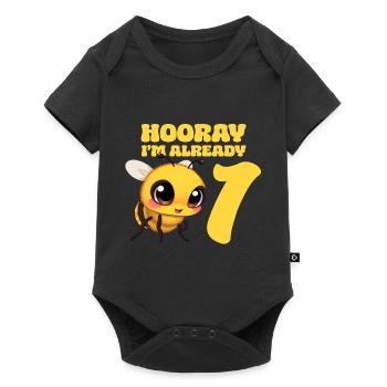 Abeille Anniversaire Abeille - Hourra j’ai déjà 1 an - Body à manches courtes Premium Bébé - noir - Devant
