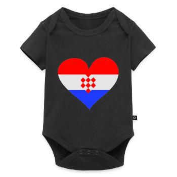 Coeur Croatie - Body à manches courtes Premium Bébé - noir - Devant