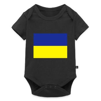fahne_ukraine - Baby Premium Kurzarmbody - Schwarz - Vorne