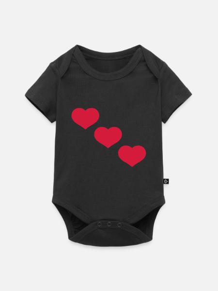 herzen - Baby Premium Kurzarmbody - Schwarz