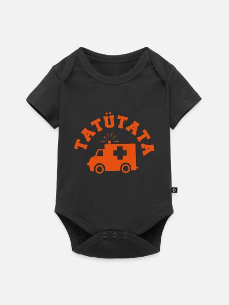 Krankenwagen Tatütata - Baby Premium Kurzarmbody - Schwarz