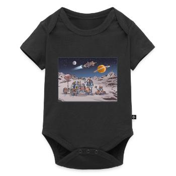 Space Adventure 4 - Baby Premium Kurzarmbody - Schwarz - Vorne