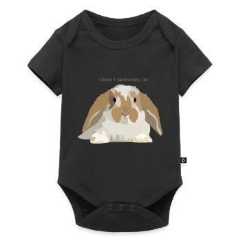 Kaninchen - Baby Premium Kurzarmbody - Schwarz - Vorne