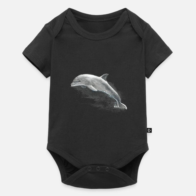 Delphin - Baby Premium Kurzarmbody - Schwarz