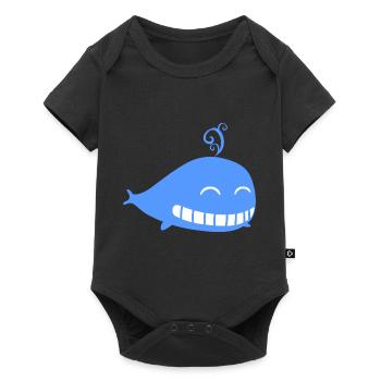 Wal Wasser blau Kinder - Baby Premium Kurzarmbody - Schwarz - Vorne