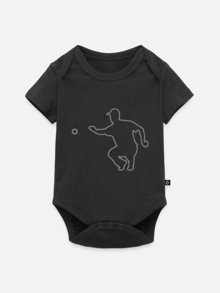 petanque2 Zeiger Ball - Baby Premium Kurzarmbody - Schwarz