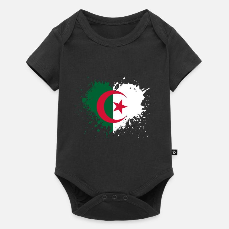Coeur drapeau algerie - Body à manches courtes Premium Bébé - noir