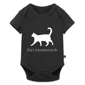 Katzenmensch T-Shirt Katze geschenk - Baby Premium Kurzarmbody - Schwarz - Vorne