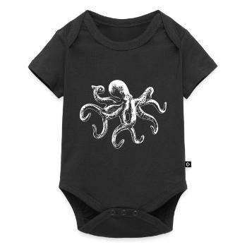 Oktopus Tintenfisch Krake Meerestier Geschenk - Baby Premium Kurzarmbody - Schwarz - Vorne