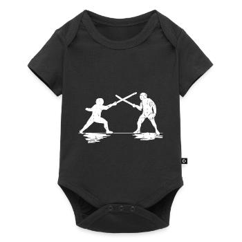 fechten Schwert Degen Duell Arena Schwertkampf - Baby Premium Kurzarmbody - Schwarz - Vorne