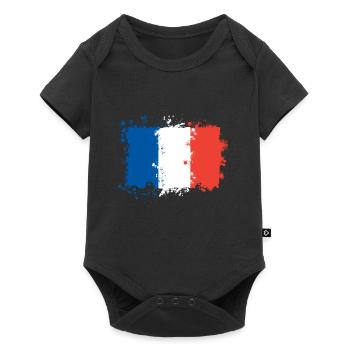 Drapeau de la France - Body à manches courtes Premium Bébé - noir - Devant