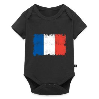 Drapeau de la France, France, drapeau de la France - Body à manches courtes Premium Bébé - noir - Devant