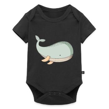 Whale whale motif - Baby Premium short-sleeve bodysuit - black - Front