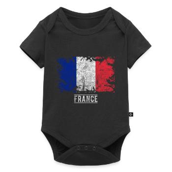 France flag flag - Baby Premium short-sleeve bodysuit - black - Front