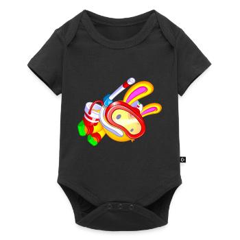 lapin plage kawaii nageur - Body à manches courtes Premium Bébé - noir - Devant