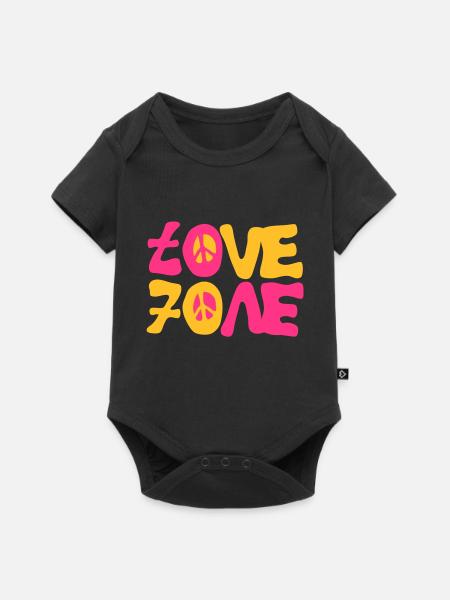 lieben Friedens siebziger 70 - Baby Premium Kurzarmbody - Schwarz