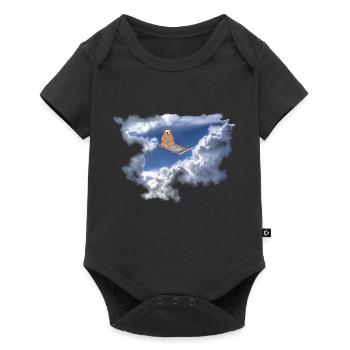 Flying carpet with sloth in the sky - Baby Premium short-sleeve bodysuit - black - Front