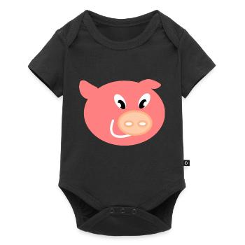 Tête de porc Piggy pig - Body à manches courtes Premium Bébé - noir - Devant