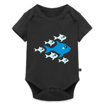 Cute Fish Babys And Mother - Baby Premium short-sleeve bodysuit - black - Front