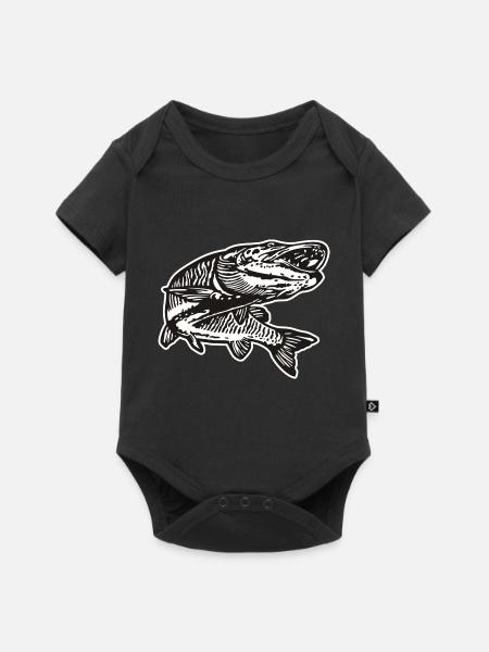 Hecht mit kontur - Baby Premium Kurzarmbody - Schwarz
