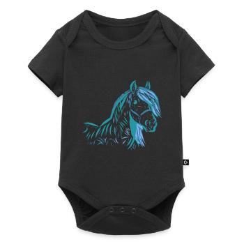Pferd - Baby Premium Kurzarmbody - Schwarz - Vorne