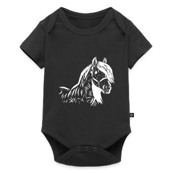 Pferd - Baby Premium Kurzarmbody - Schwarz - Vorne