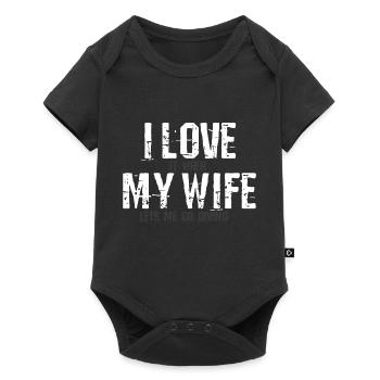 Diving I love my wife - Baby Premium short-sleeve bodysuit - black - Front