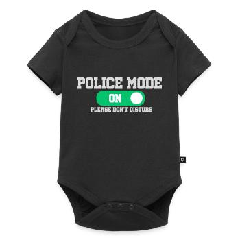 Mode police activé ne pas déranger - Body à manches courtes Premium Bébé - noir - Devant