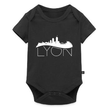 Lyon France Skyline Landmark Gift City - Body à manches courtes Premium Bébé - noir - Devant