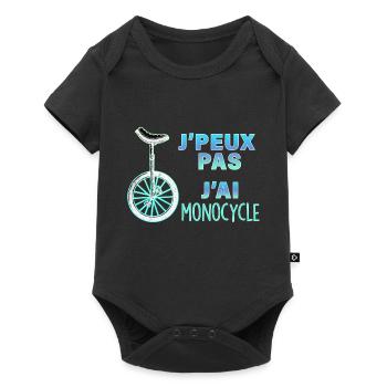 Je peux pas j'ai monocycle - Body à manches courtes Premium Bébé - noir - Devant