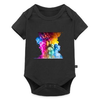 Bunte Wolken - Baby Premium Kurzarmbody - Schwarz - Vorne