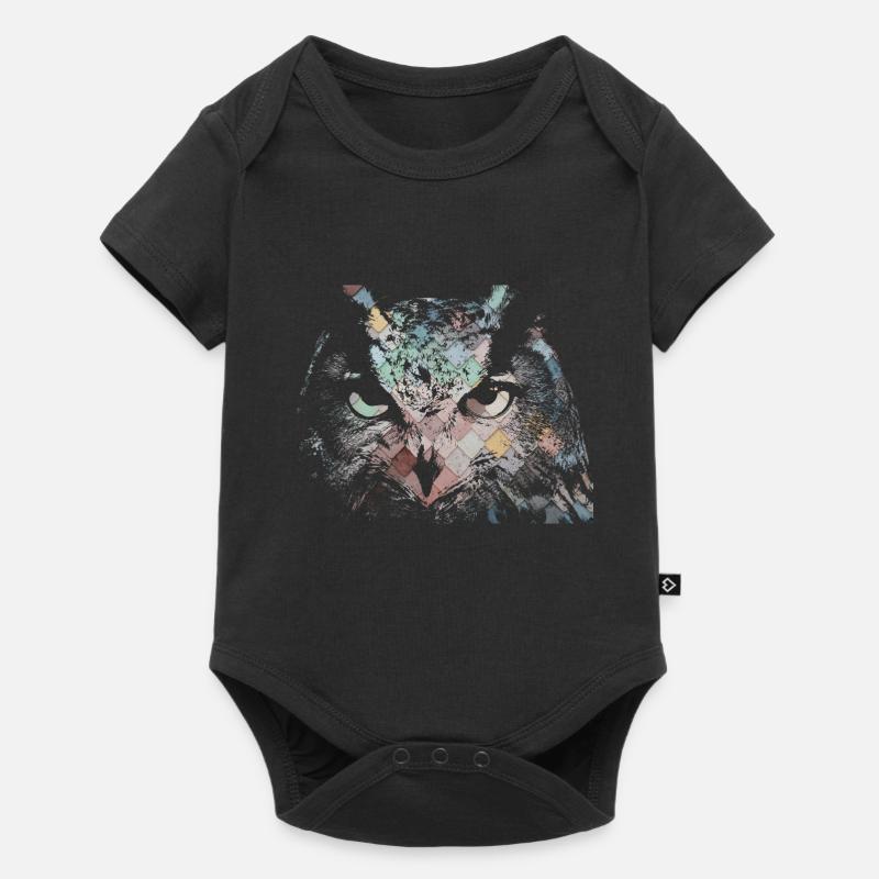 Eule - Baby Premium Kurzarmbody - Schwarz