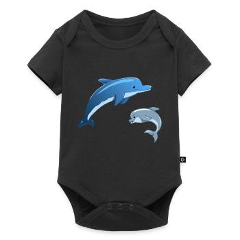 Cute dolphins - Baby Premium short-sleeve bodysuit - black - Front