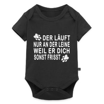 hund pfote slogan hundeschule kampfhund - Baby Premium Kurzarmbody - Schwarz - Vorne